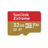 MEMORIA SANDISK EXTREME 32GB MICRO SDHC 100MB/S 4K CLASE 10 A1 V30 C/ADAPTADOR