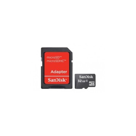 MEMORIA SANDISK 32GB MICRO SD CLASE 4 C/ADAPTADOR