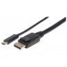 CABLE ADAPTADOR USB-C A DISPLAYPORT MODO DP ALT A SALIDA DP 4K, 1.0 M, NEGRO MANHATTAN