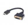 CABLE HDMI MACHO A DVI-D 24+1 HEMBRA, ENLACE DUAL, 20 CM (8 IN.), NEGRO MANHATTAN